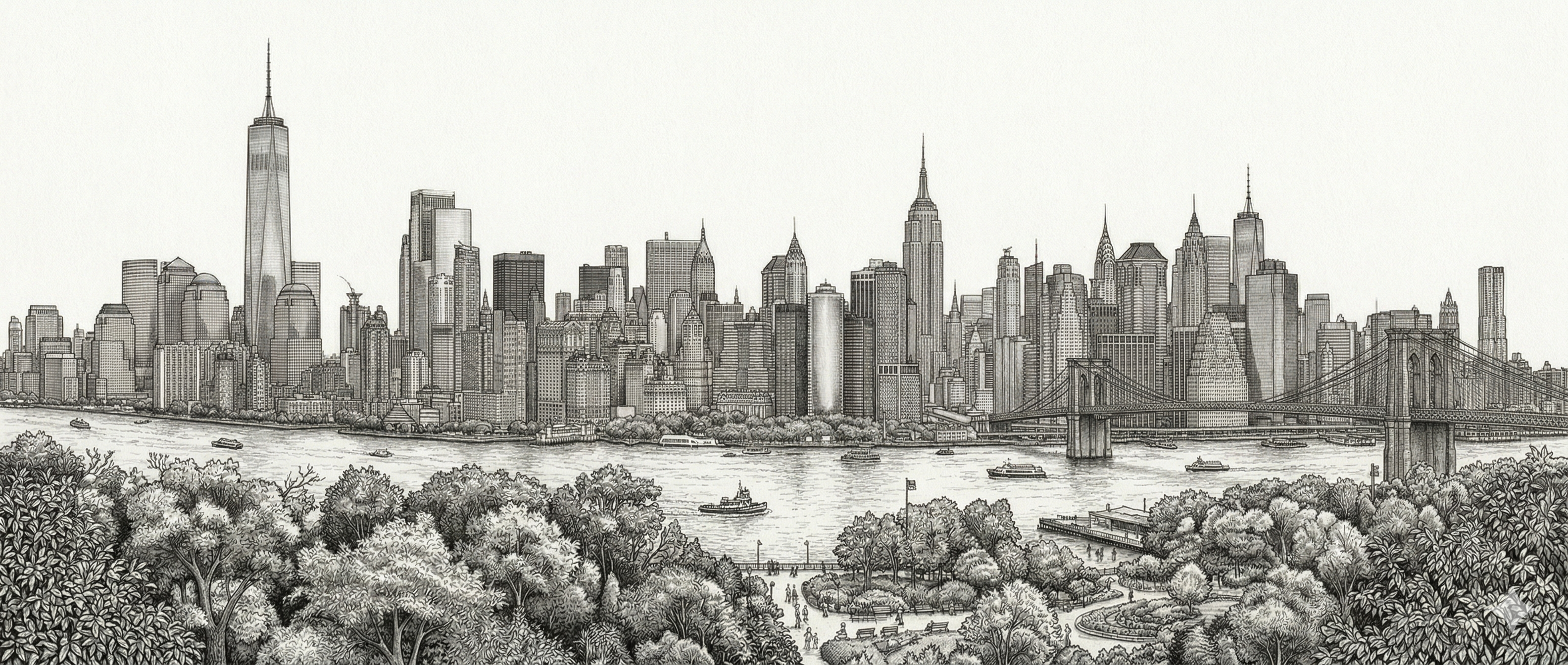 NYC Skyline Sketch